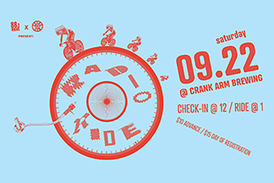 Radio Ride Saturday, Sept. 22 at Crank Arm Brewing