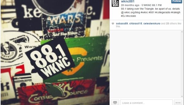 WKNC joined Instagram @WKNC881 on June 5, 2013.