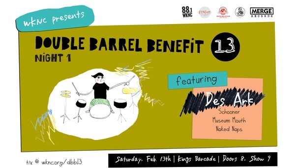 Double Barrel Benefit 13 night one poster designed by Virginia Li