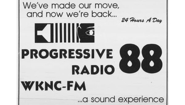After moving to new studios in the new University Student Center, WKNC signs on to broadcast 24 hours a day for the first time. Ad published in Sept. 25, 1972 Technician.