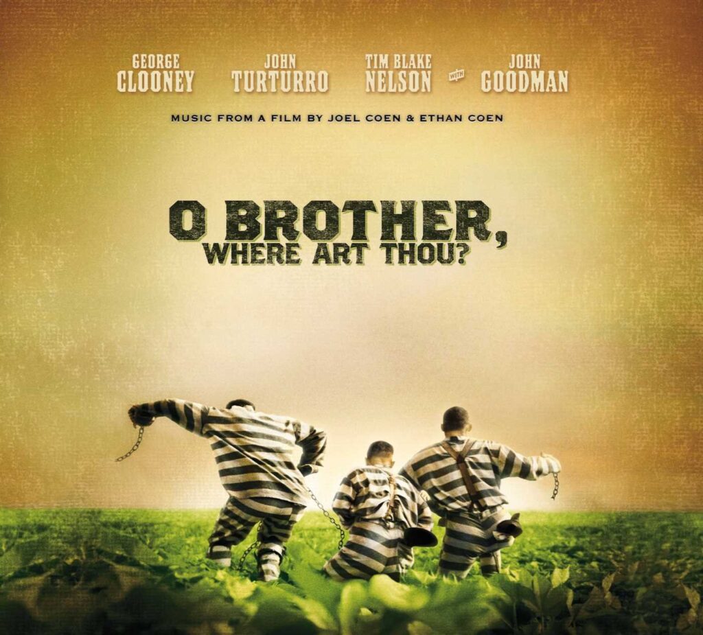 A movie poster depicts three convicts escaping a chain gang