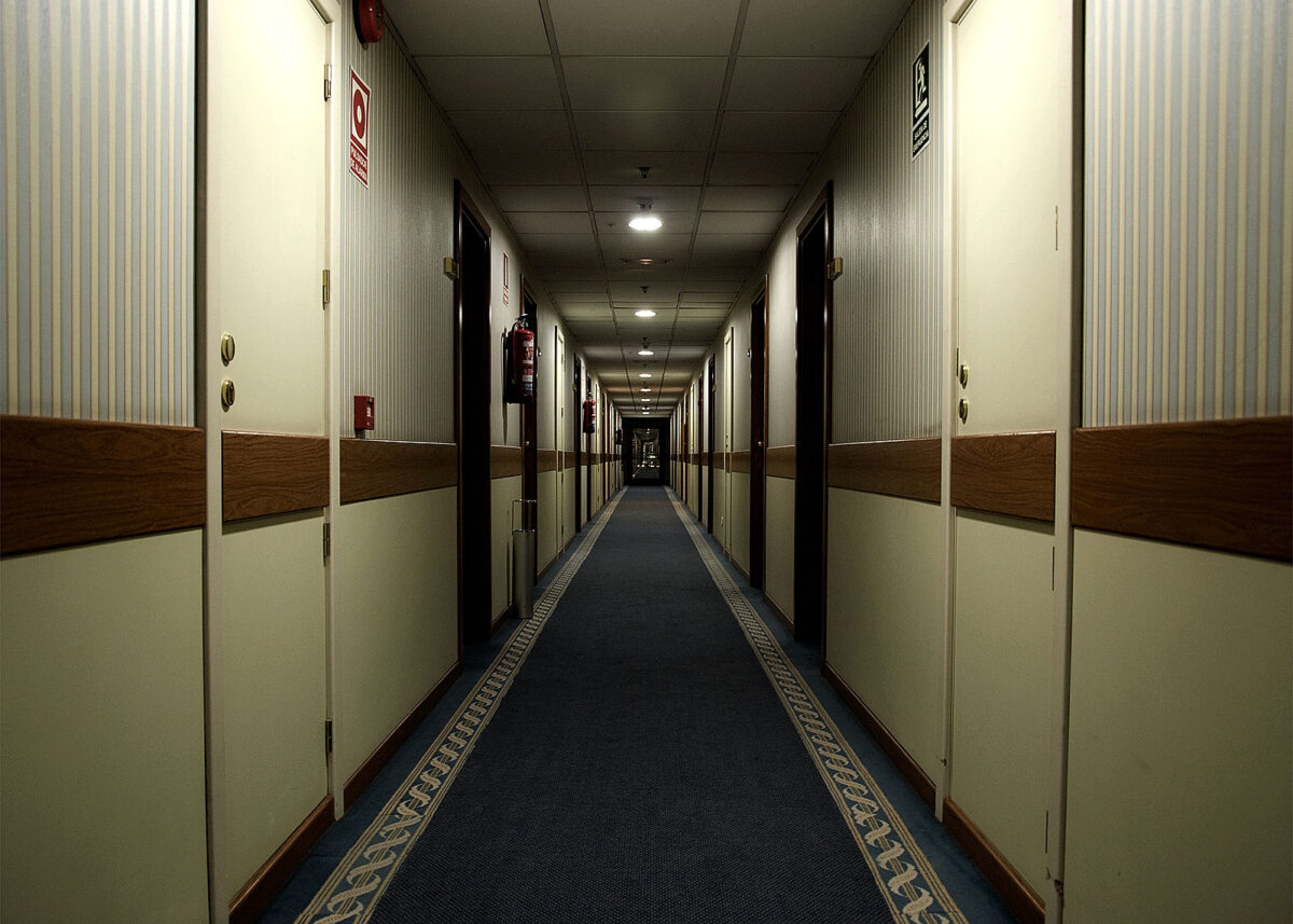 A long, hallway that appears to have no end