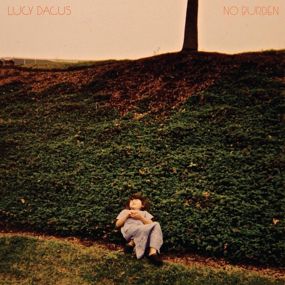 A picture of a young girl sitting on a hill. The cover art to "No Burden"