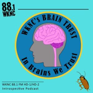 Brain profile with WKNC logo