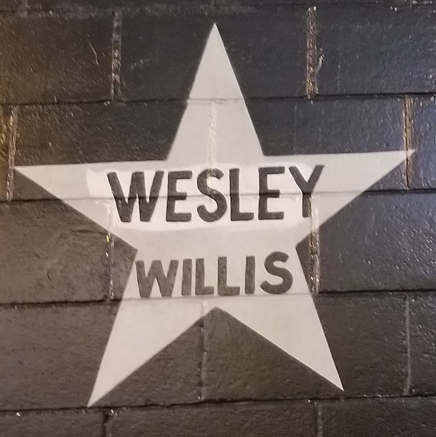 Star representing the musician Wesley Willis on the outside mural of the Minneapolis nightclub First Avenue.