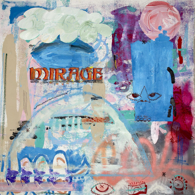 Cover art for Mirage by Young Wabo. Abstract painting with many colors and shapes.