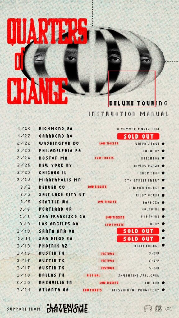 Quarters of Change North American tour poster