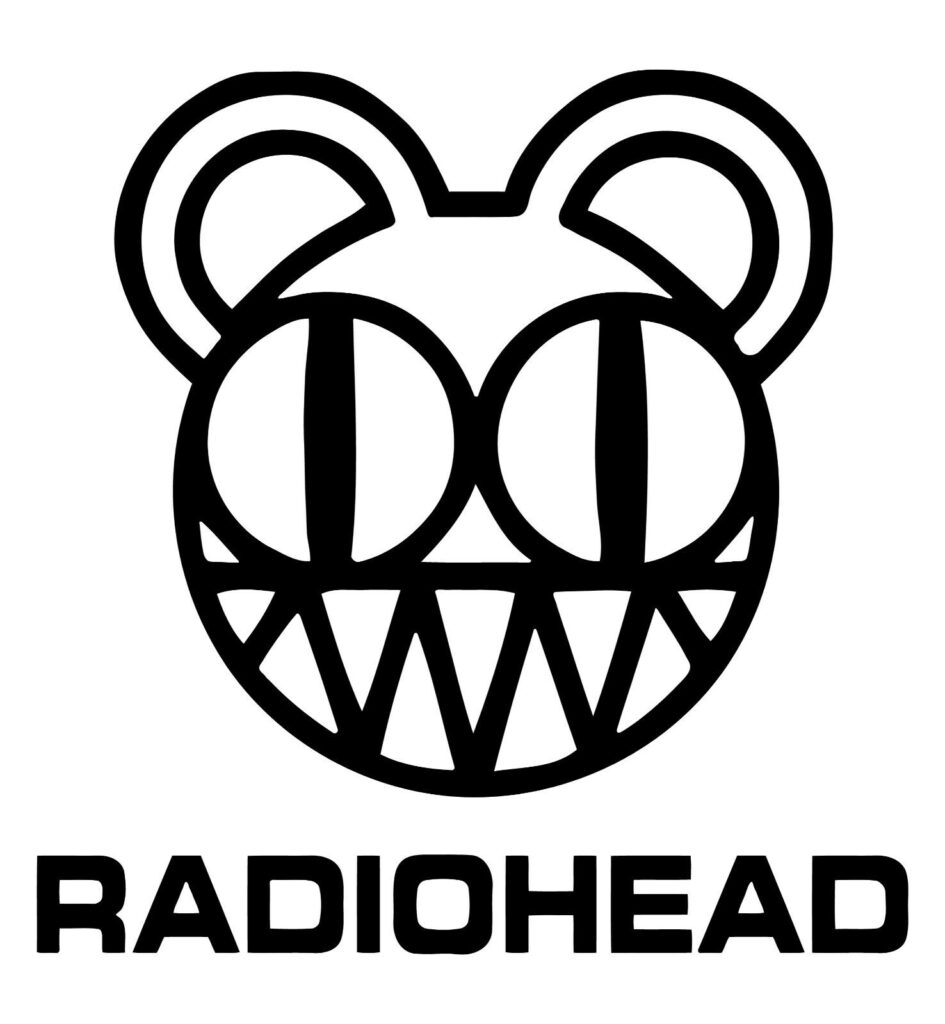 The Radiohead logo. It's a cartoonish bear with pointy teeth. 