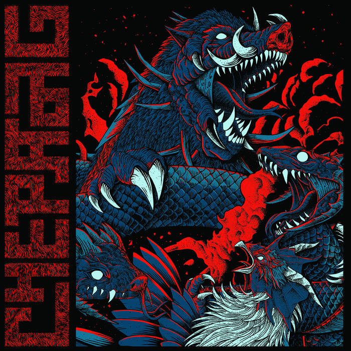 Chepang's album art for "Swatta" depicting a vicious boar, chicken and snake.