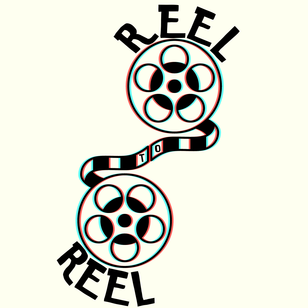 retro 3D style graphic of Reel to Reel tapes with the text "Reel To Reel" curved around the spool