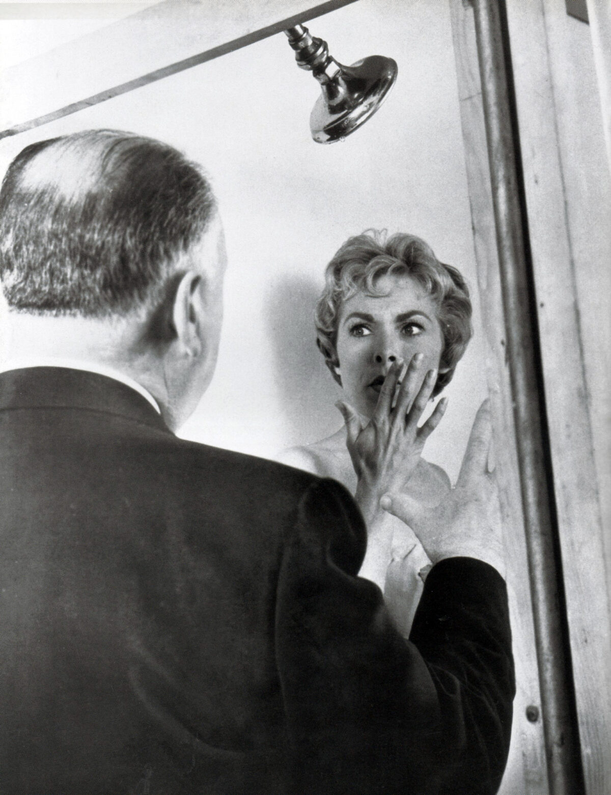 Alfred Hitchock directing actress Janet Leigh in the movie “Psycho.” This image by Laura Loveday is licensed under CC BY-SA 2.0