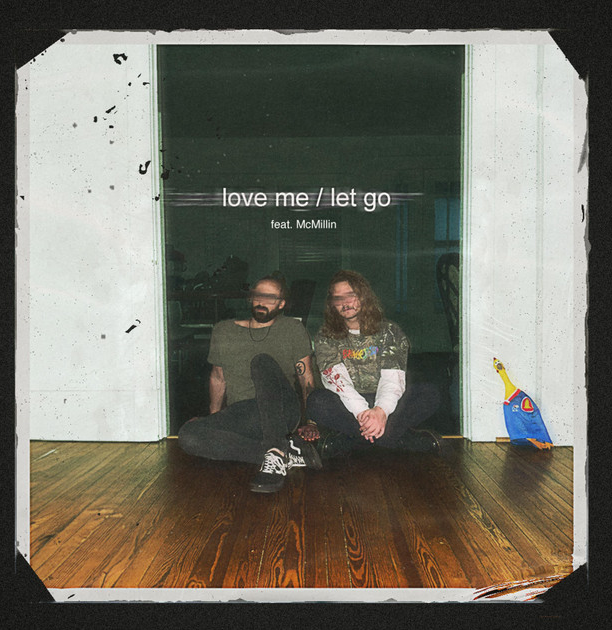 Ravine's "Love Me / Let Go" album covering featuring two people sitting on a hardwood floor