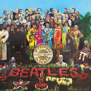 Album cover for “Sgt. Pepper's Lonely Hearts Club Band” by The Beatles.