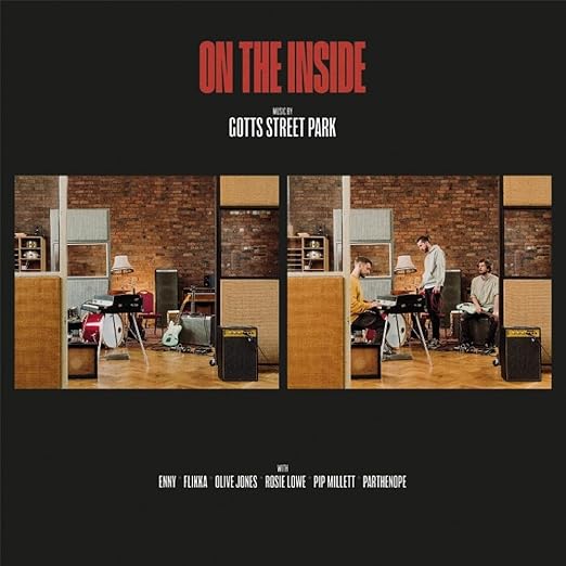 Cover art for "On the Inside" by Gotts Street Park featuring a studio setup with musical instruments.