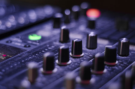 Close up image of a soundboard