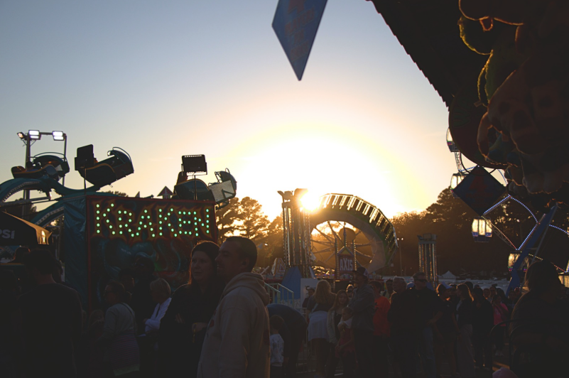 sunset at the fair, word karken from sign