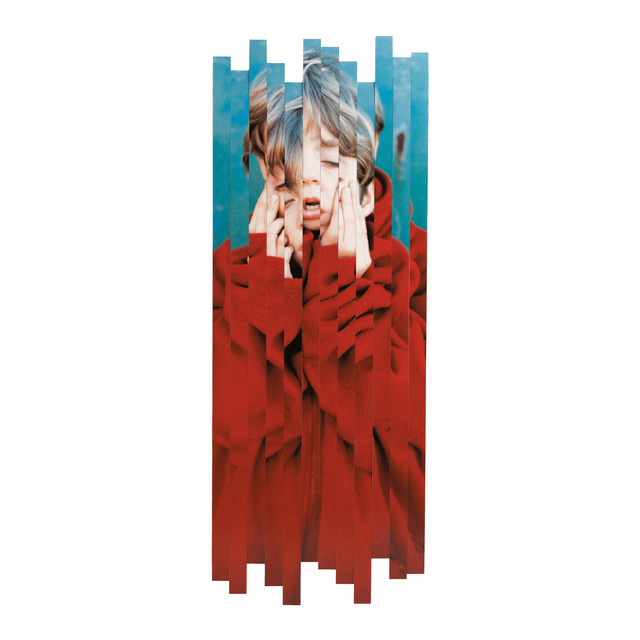 A jaggened and flattened version of the original Placebo  self-titled album cover. It's most aking to a ticker-taped child.